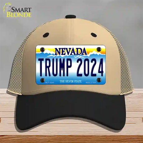 Trump 2024 Nevada Novelty License Plate Hat Mesh / Khaki|Black