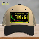 Trump 2024 New Mexico Novelty License Plate Hat Mesh / Khaki|Black