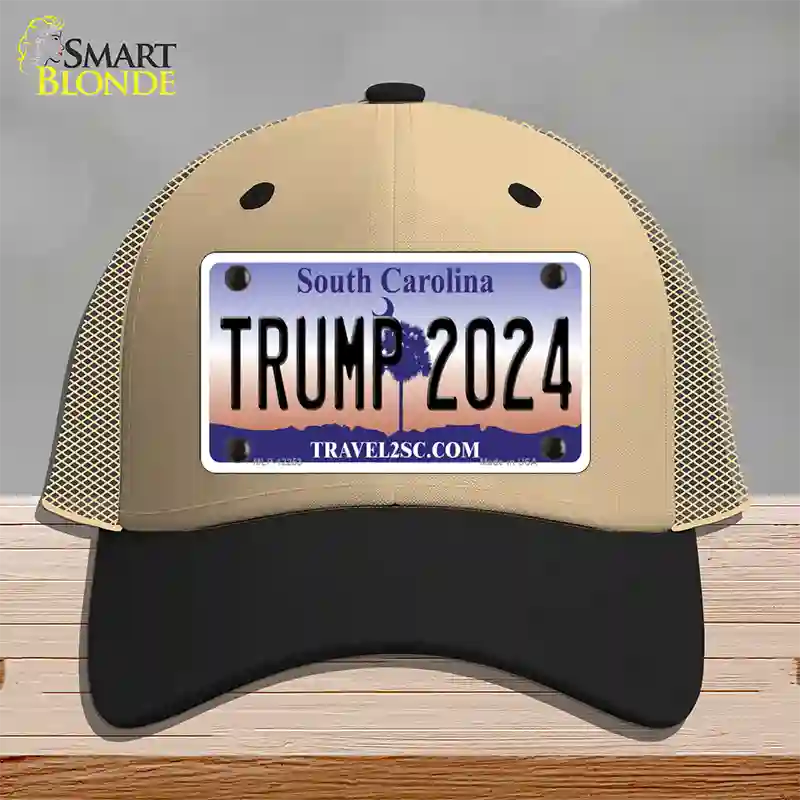 Trump 2024 South Carolina Novelty License Plate Hat Mesh / Khaki|Black