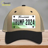 Trump 2024 Tennessee Novelty License Plate Hat Mesh / Khaki|Black