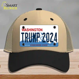 Trump 2024 Washington Novelty License Plate Hat Mesh / Khaki|Black