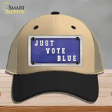 Just Vote Blue Novelty License Plate Hat Mesh / Khaki|Black