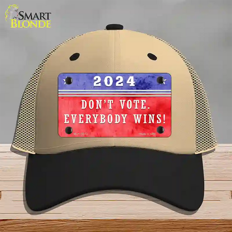 Dont Vote Everyone Wins 2020 Novelty License Plate Hat Mesh / Khaki|Black