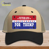 Veterans For Trump Novelty License Plate Hat Mesh / Khaki|Black