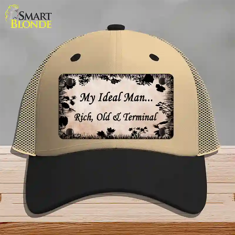 Rich Old And Terminal Novelty License Plate Hat Mesh / Khaki|Black