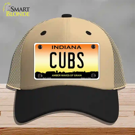 Cubs Indiana Novelty License Plate Hat Mesh / Khaki|Black