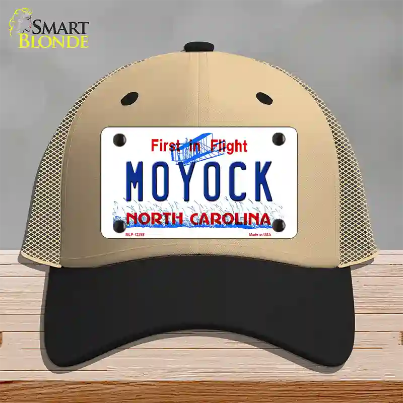 Moyock North Carolina Novelty License Plate Hat Mesh / Khaki|Black