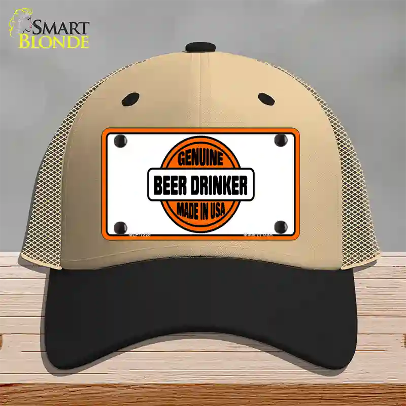 Genuine Beer Drinker Novelty License Plate Hat Mesh / Khaki|Black