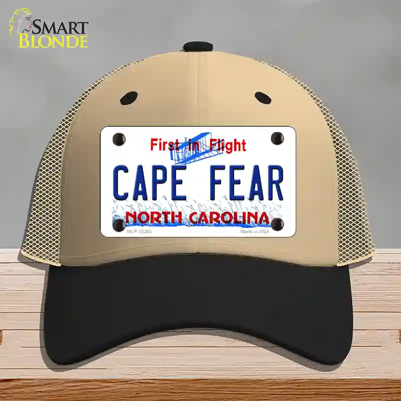 North Carolina Cape Fear Novelty License Plate Hat Mesh / Khaki|Black