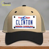 North Carolina Clinton Novelty License Plate Hat Mesh / Khaki|Black