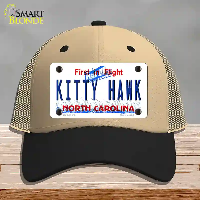 North Carolina Kitty Hawk Novelty License Plate Hat Mesh / Khaki|Black