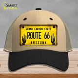 Arizona Route 66 Novelty License Plate Hat Mesh / Khaki|Black