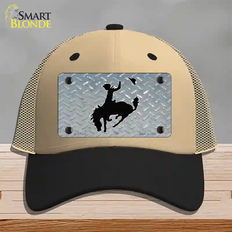 Bucking Bronco Novelty License Plate Hat Mesh / Khaki|Black