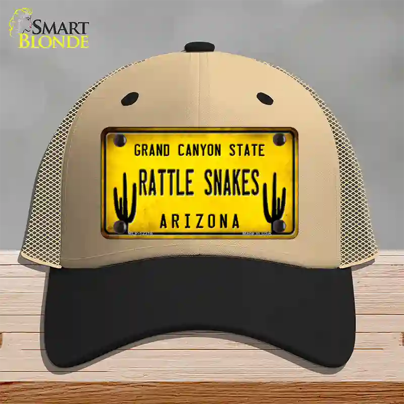 Arizona Rattle Snakes Novelty License Plate Hat Mesh / Khaki|Black