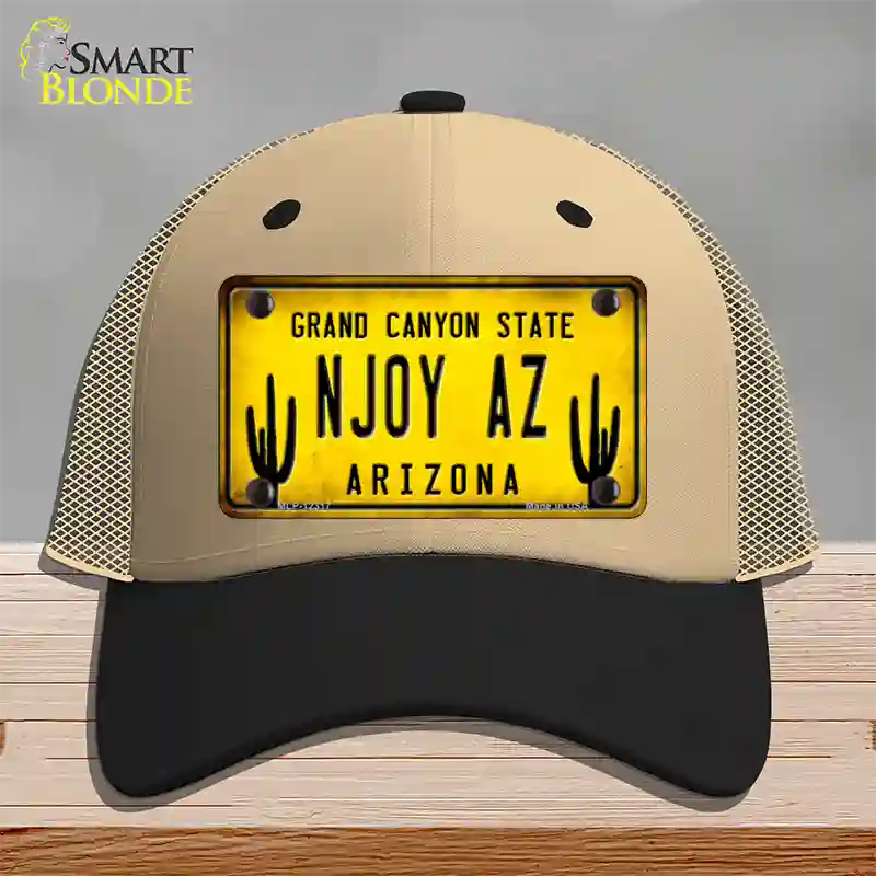 Arizona NJOY AZ Novelty License Plate Hat Mesh / Khaki|Black