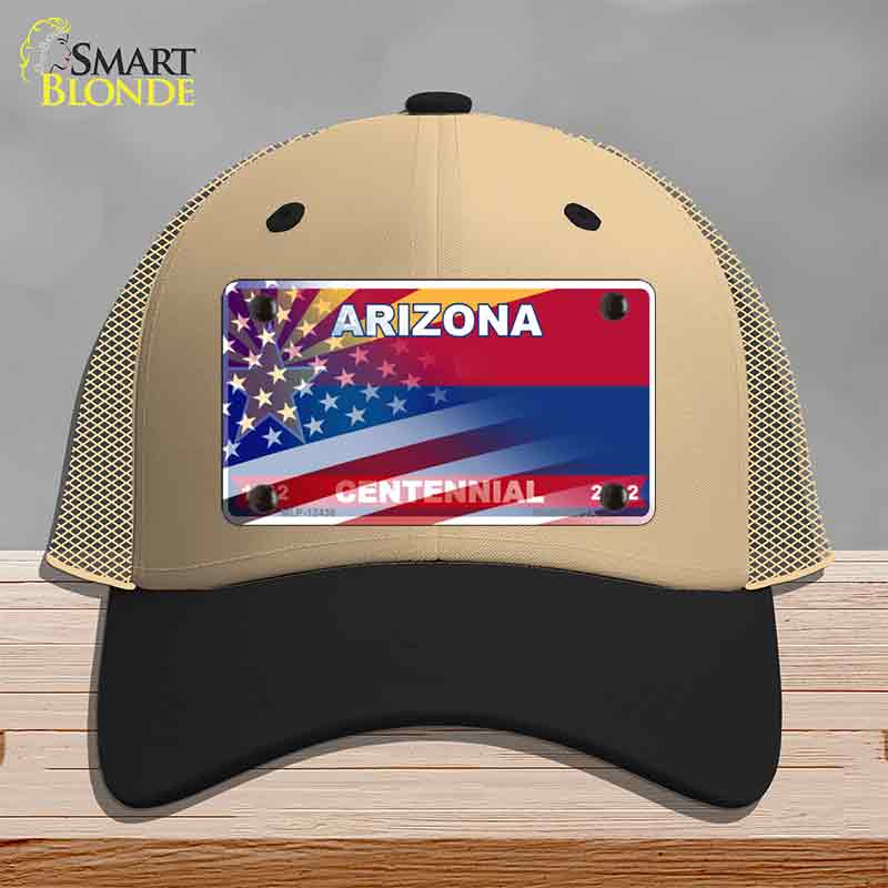 Arizona Centennial American Flag Novelty License Plate Hat HAT-MLP-12436