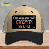 More To Life Than Motorcycles Novelty License Plate Hat Mesh / Khaki|Black