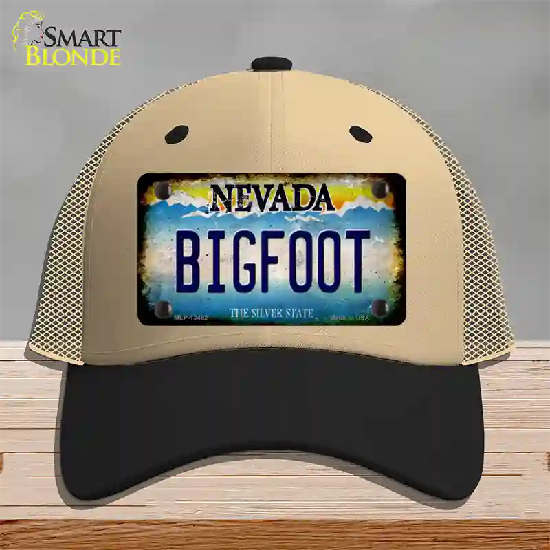 Bigfoot Nevada Novelty License Plate Hat Mesh / Khaki|Black