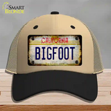 Bigfoot California Novelty License Plate Hat Mesh / Khaki|Black