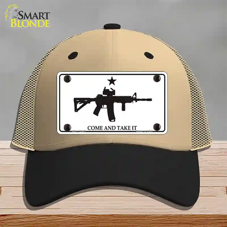 Come and Take It Novelty License Plate Hat Mesh / Khaki|Black