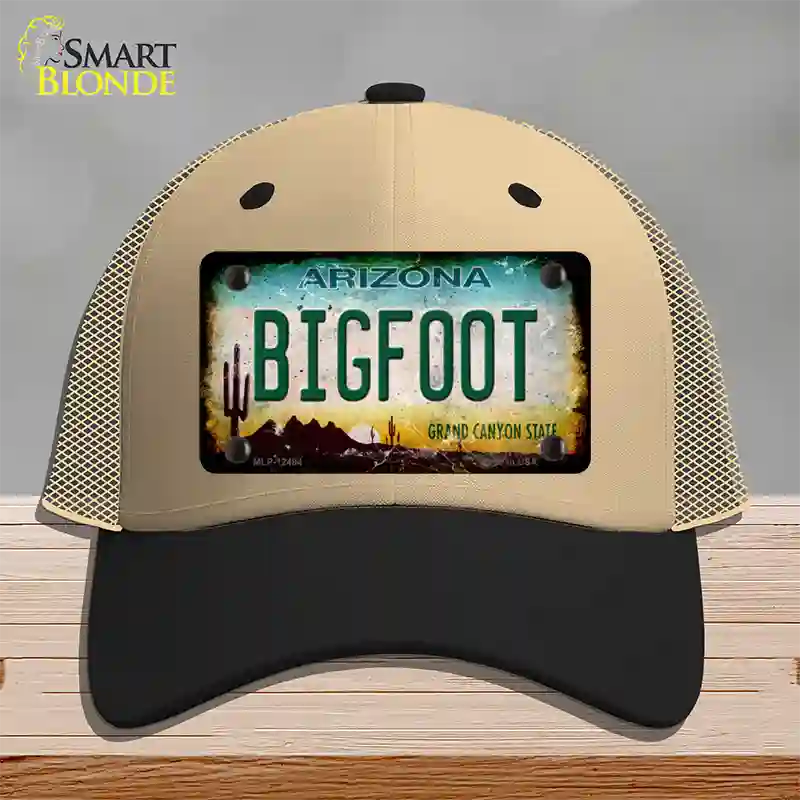 Bigfoot Arizona Novelty License Plate Hat Mesh / Khaki|Black