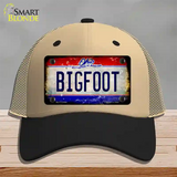 Bigfoot Ohio Novelty License Plate Hat Mesh / Khaki|Black