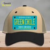 Green Chile New Mexico Green Novelty License Plate Hat Mesh / Khaki|Black