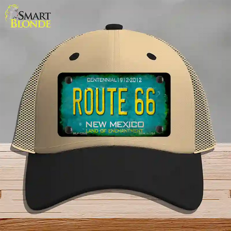 Route 66 New Mexico Rusty Novelty License Plate Hat Mesh / Khaki|Black