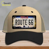 Route 66 Texas Rusty Novelty License Plate Hat Mesh / Khaki|Black