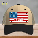 Trump American Flag Novelty License Plate Hat Mesh / Khaki|Black