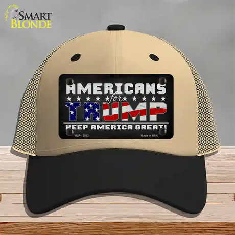 Americans For Trump Novelty License Plate Hat Mesh / Khaki|Black