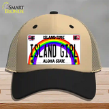 Island Girl Hawaii Novelty License Plate Hat Mesh / Khaki|Black