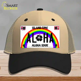 Aloha Hawaii Island Time Novelty License Plate Hat Mesh / Khaki|Black