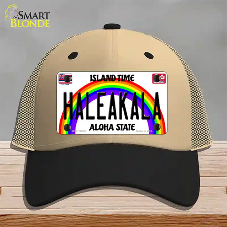 Haleakala Hawaii Novelty License Plate Hat Mesh / Khaki|Black