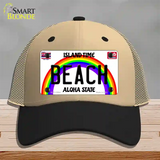 Beach Hawaii Novelty License Plate Hat Mesh / Khaki|Black