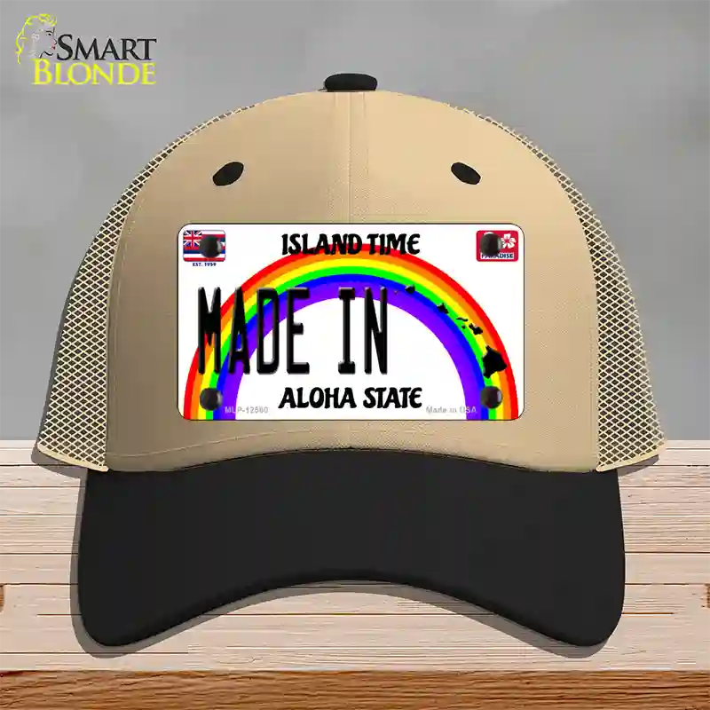 Made In Hawaii Silhouette Novelty License Plate Hat Mesh / Khaki|Black