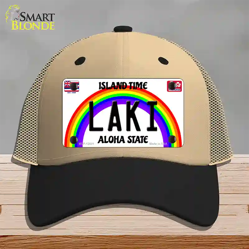 Laki Hawaii Novelty License Plate Hat Mesh / Khaki|Black