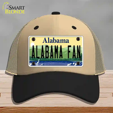 Alabama Fan Novelty License Plate Hat Mesh / Khaki|Black