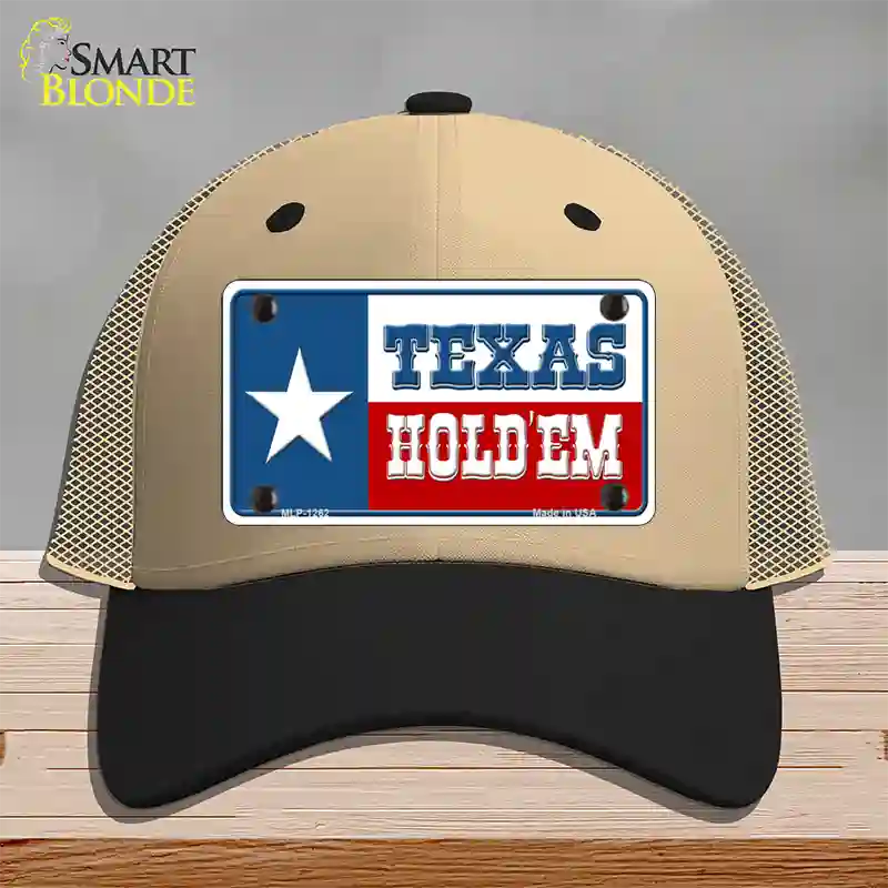 Texas Hold Em Novelty License Plate Hat Mesh / Khaki|Black