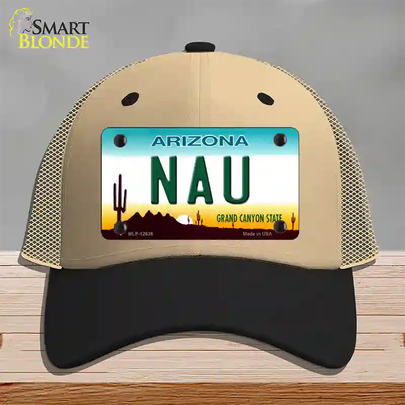 Northern Arizona Univ Novelty License Plate Hat Mesh / Khaki|Black