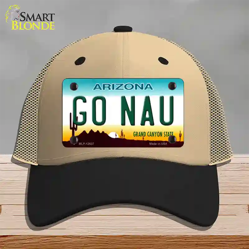 Go Northern Arizona Univ Novelty License Plate Hat Mesh / Khaki|Black