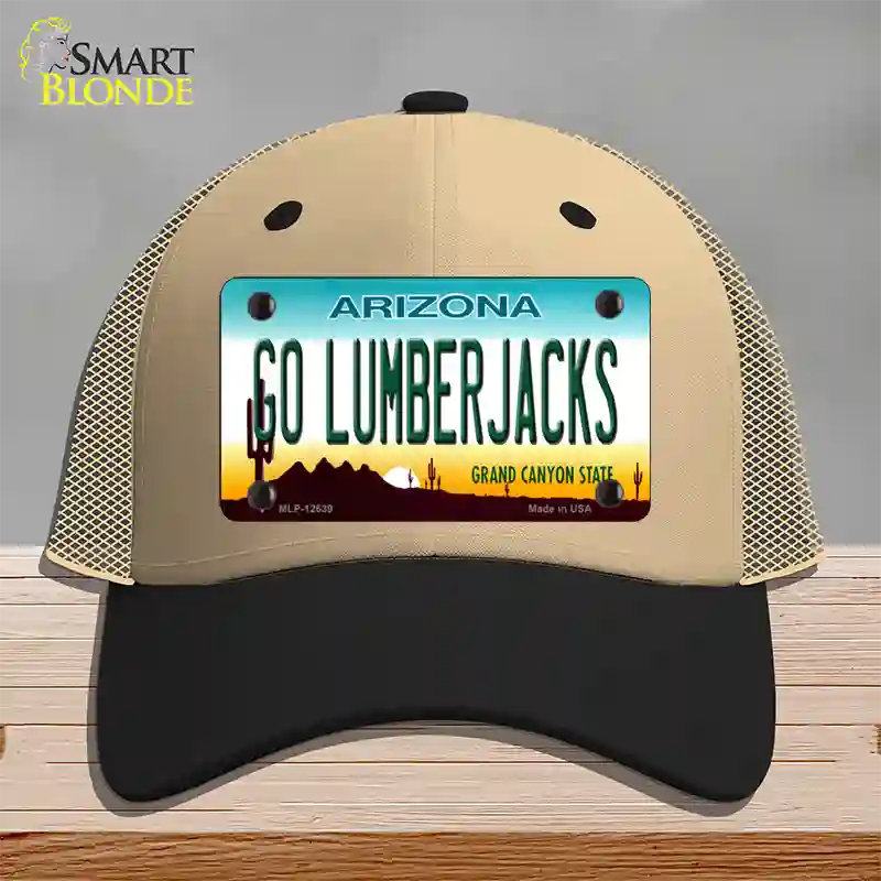 Go Lumberjacks Novelty License Plate Hat Mesh / Khaki|Black