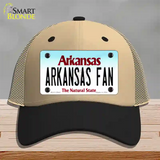 Arkansas Fan Novelty License Plate Hat Mesh / Khaki|Black