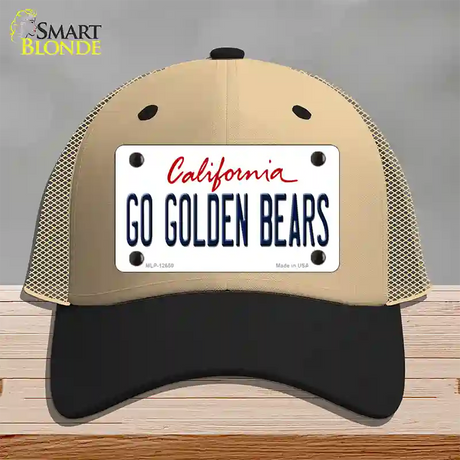 Go Golden Bears Novelty License Plate Hat Mesh / Khaki|Black