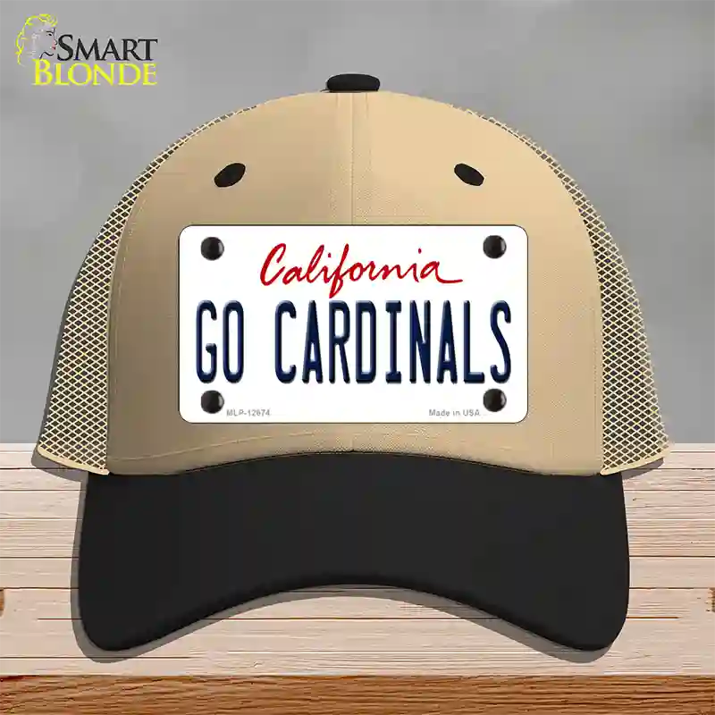 Go Cardinals Novelty License Plate Hat Mesh / Khaki|Black