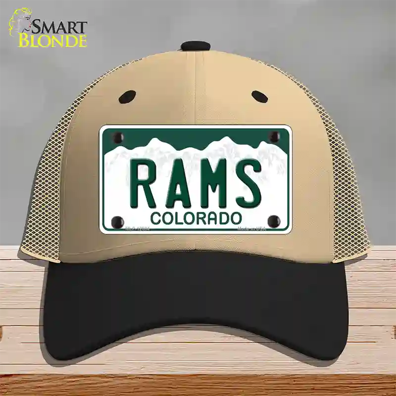 Rams Novelty License Plate Hat Mesh / Khaki|Black