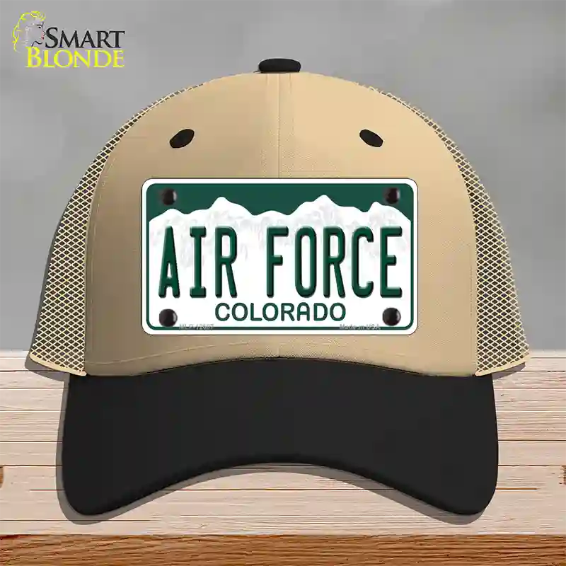 Air Force Novelty License Plate Hat Mesh / Khaki|Black