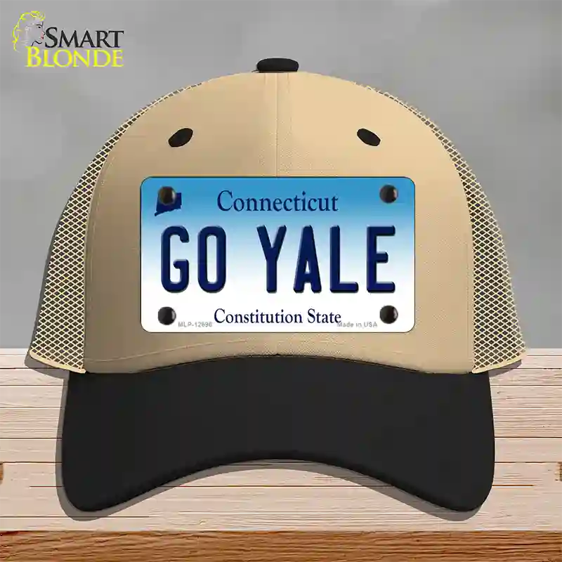 Go Yale Novelty License Plate Hat Mesh / Khaki|Black