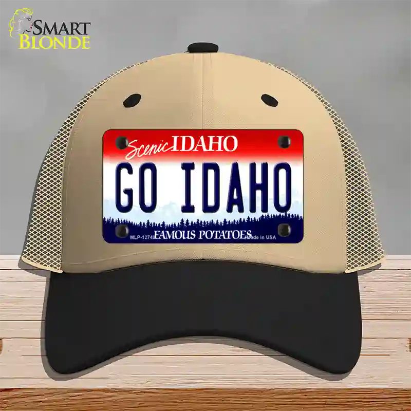 Go Idaho Novelty License Plate Hat Mesh / Khaki|Black