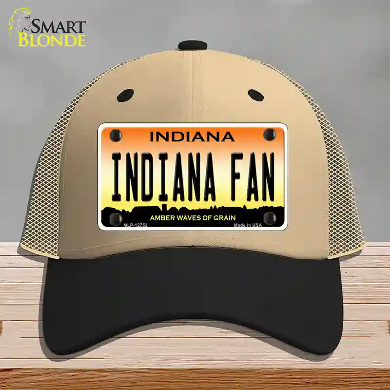 Indiana Fan Novelty License Plate Hat Tag Mesh / Khaki|Black